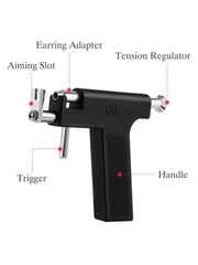 Ear Piercing Gun Kit, 33PCS Self Piercing Earrings Set, Nose Navel Lip Ears Piercer Body Piercing Tools, Earring Piercer with Hypoallergenicear Piercing Needle Kit for Salon & Home