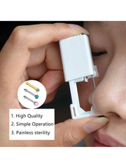Nose Piercing Gun Kit - 2 Colors Disposable Sterile Safety Nose Piercing Gun with 22 Nose Jewelry Nose Studs Ring Hoop for Women Girls…