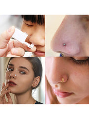 Nose Piercing Gun Kit - 2 Colors Disposable Sterile Safety Nose Piercing Gun with 22 Nose Jewelry Nose Studs Ring Hoop for Women Girls…