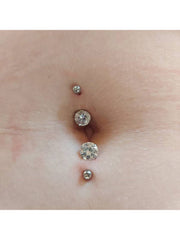 15PCS Belly Button Piercing Kit,14G Body Piercing Needles and Disposable Piercing Clamps Set for 316L Surgical Stainless Steel Silver Belly Button Ring Navel Piercing