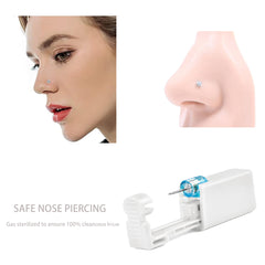 Nose Piercing Gun - 2 Pack Self Nose Piercing Kit with 10pcs Nose Rings Stud Tool, Disposable Safety Nose Percinging Kit Nose Piercings Gun Kit Tool
