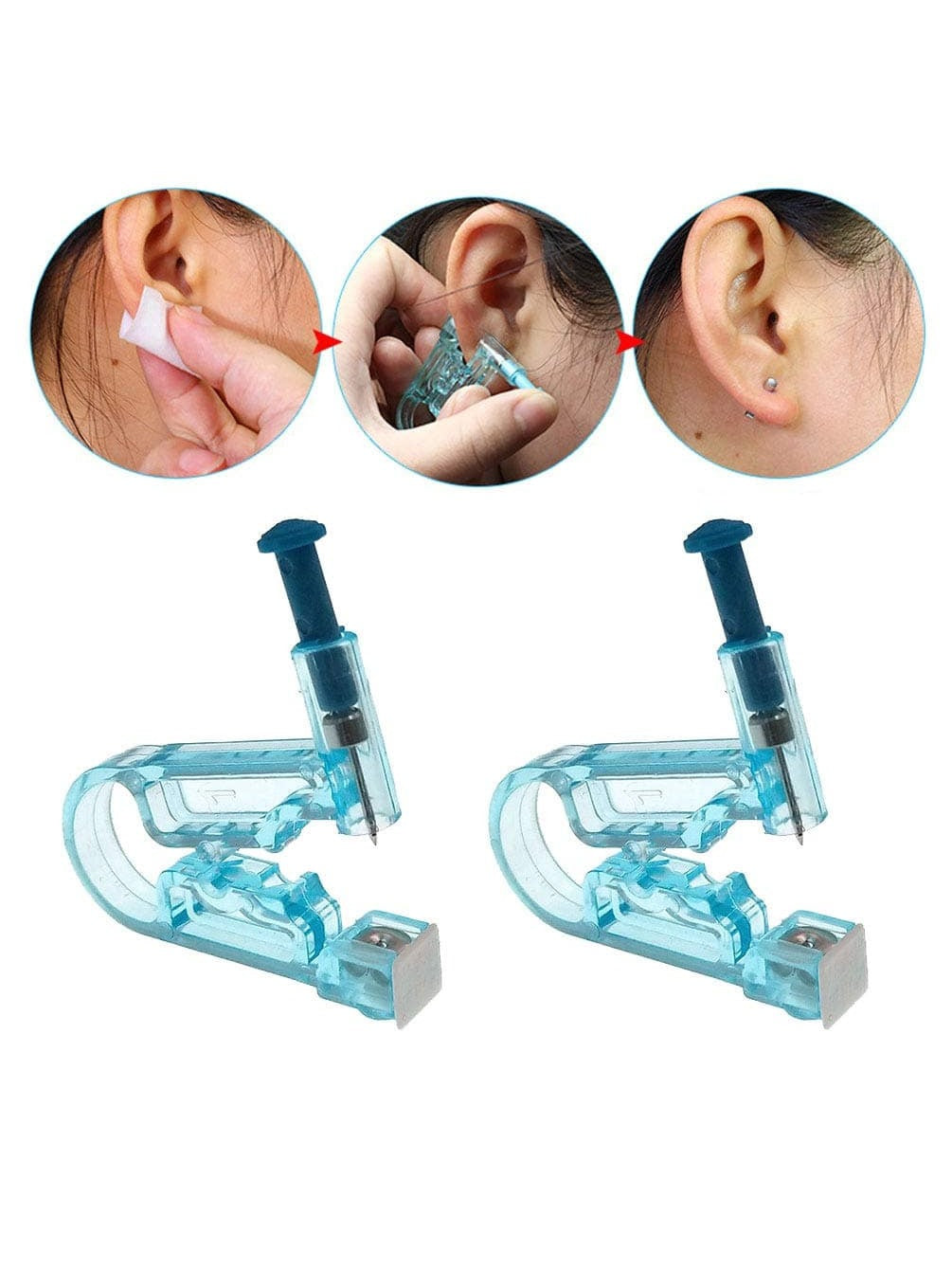 2 Pack Self Ear Piercing Gun Earring Disposable Piercing Kit No Pain Easy  Use Ear Piercing Gun Kit Tool With Stud