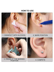 Ear Piercing Gun Kit - Haiwess 2 Pack Safety Ear Piercing Unit Kit Including 2Pcs Disposable Ear Piercing  (2pcs)