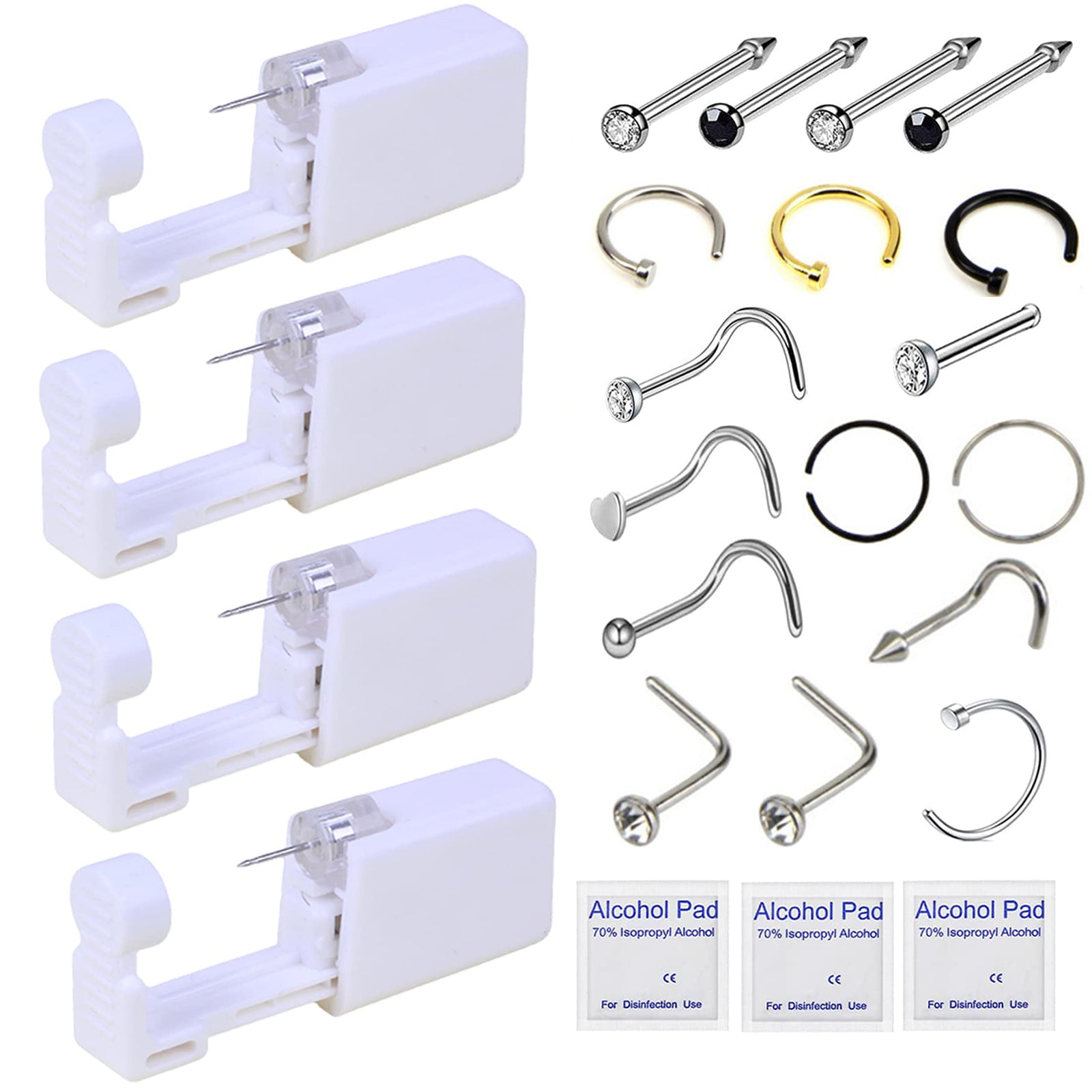 Ear Piercing Kit 2 Pack Self Ear Piercing Gun, Disposable Ear Pearcing –  HaiWess Body piercing Jewelry Store