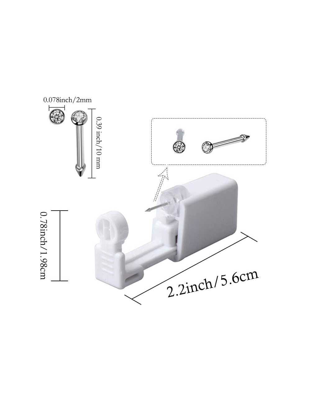 Nose Piercing Kit - 4 Pack Self Nose Piercing Gun, Disposable Safety Nose Percinging Kit with Nose Rings Stud Nose Piercings Gun Kit Tool
